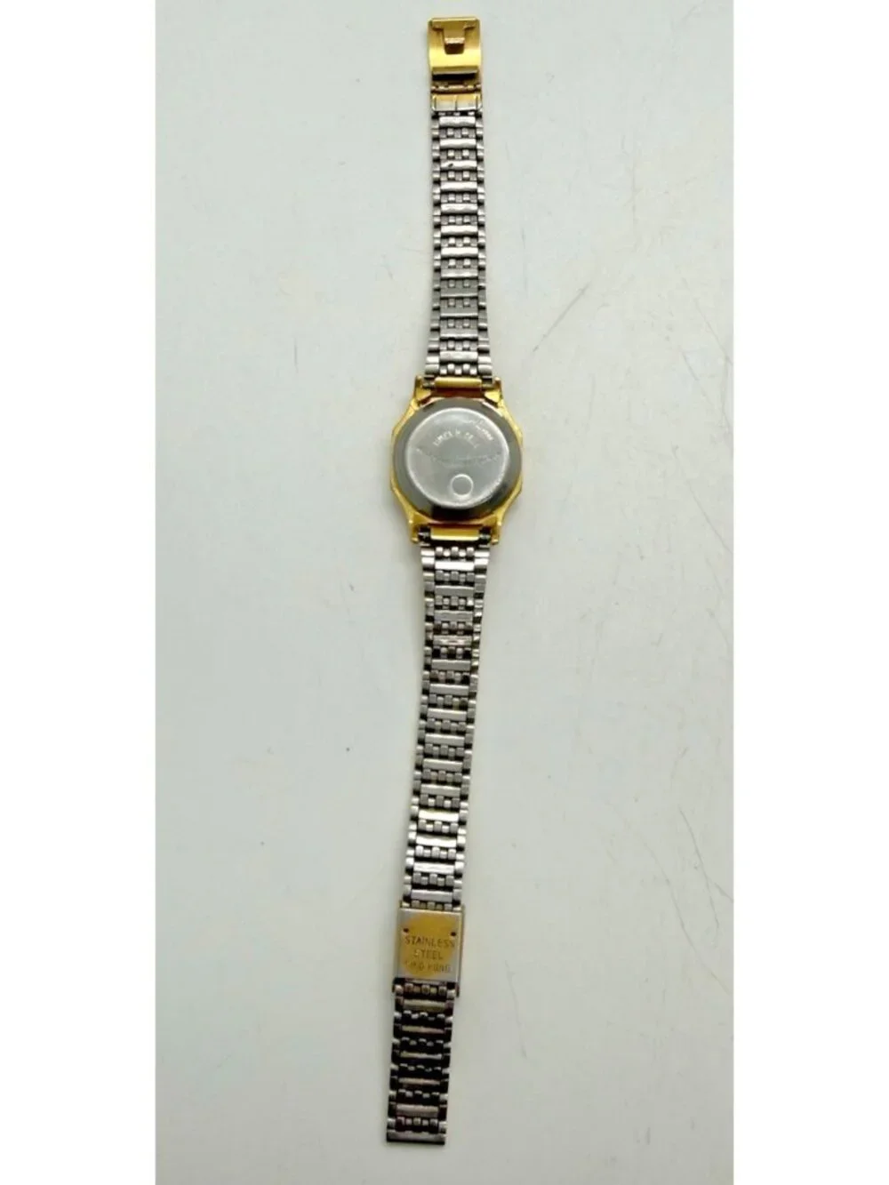 Vtg Timex Women Quartz Hexagon Watch White Dial Gold Tone Bracelet Roman Numeral